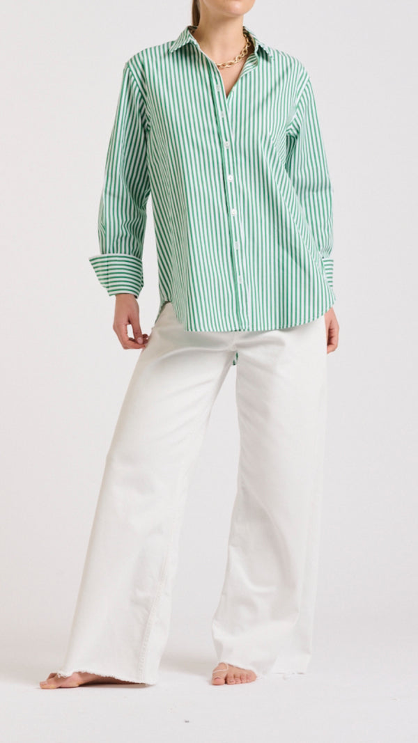 Shirty Elodie shirt - green stripe