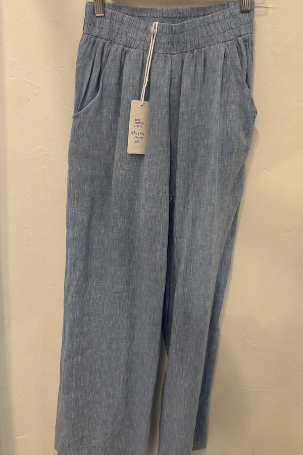 Little Lies Adriana linen pants - blue