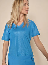 mos mosh casa v-ss foil tee blue aster