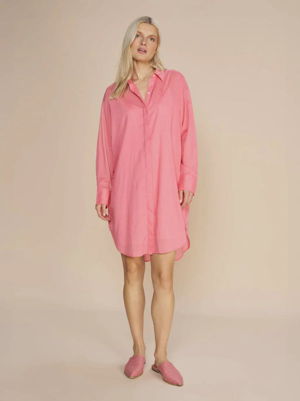 mos mosh roșie voile shirt dress