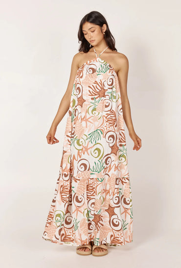 girl and the sun tessa maxi dress koralli print