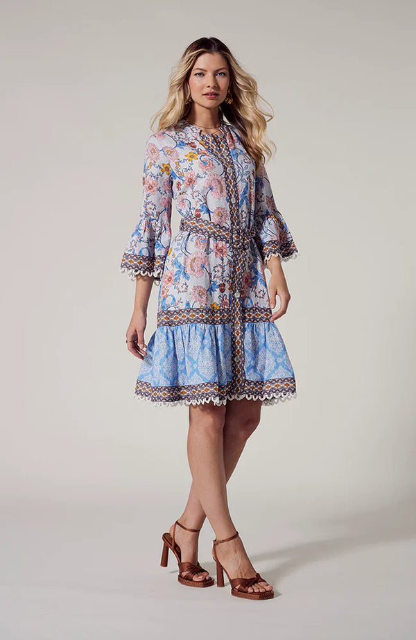 madly sweetly anacapri dress ecru multi