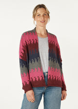 zaket & plover mountain peaks cardi ZP7121 - moss and wine