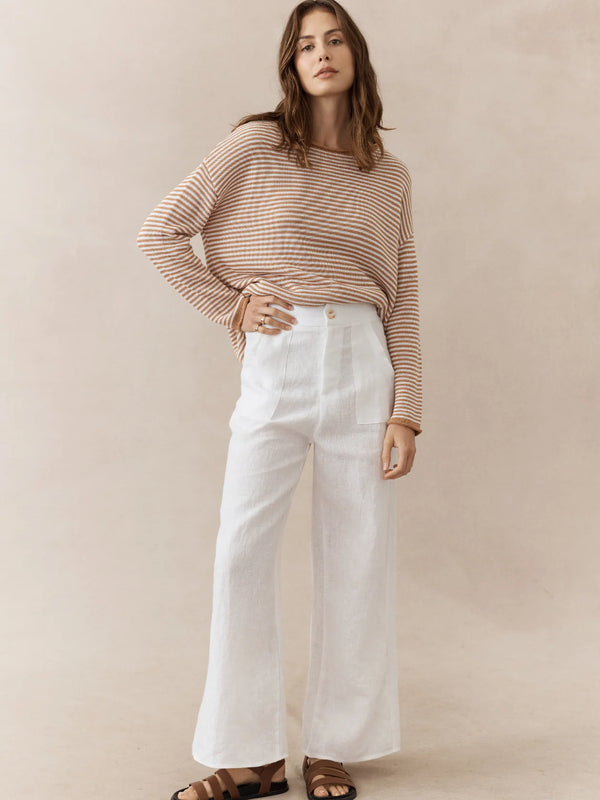 little lies jude linen pant white