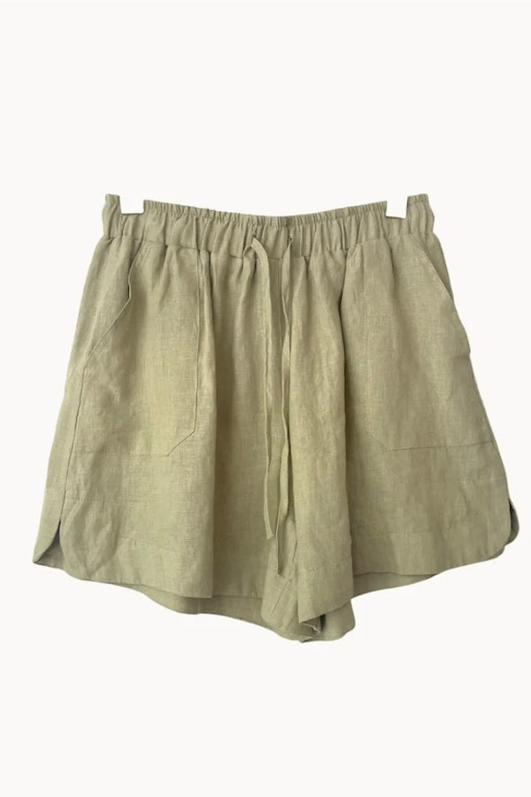 Little Lies  Bronte Linen Shorts - sage