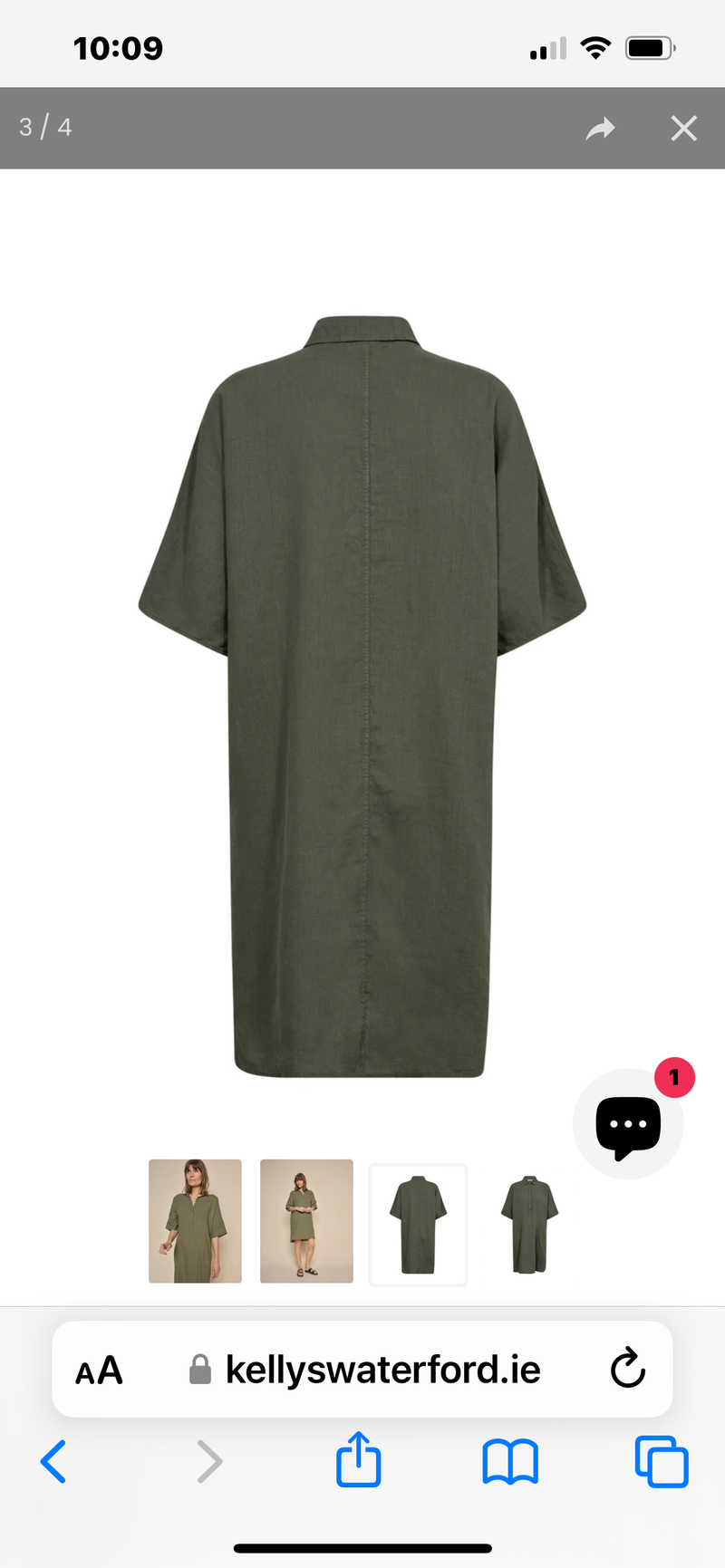 Mos Mosh Lowana Linen Dress 163750MW2- dusty  olive