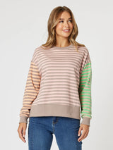 threadz maxwell stripe print sweat 47056