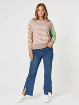 threadz maxwell stripe print sweat 47056