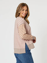 threadz maxwell stripe print sweat 47056