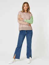 threadz maxwell stripe print sweat 47056