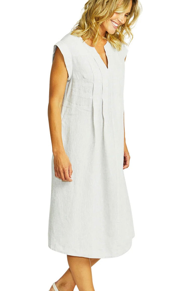 Ping Pong P575548 Maria Linen Pintuck dress - flax