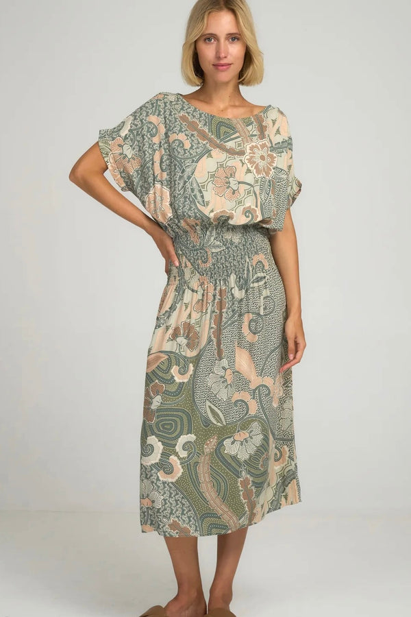 Lilya- Odin Dress batik sage