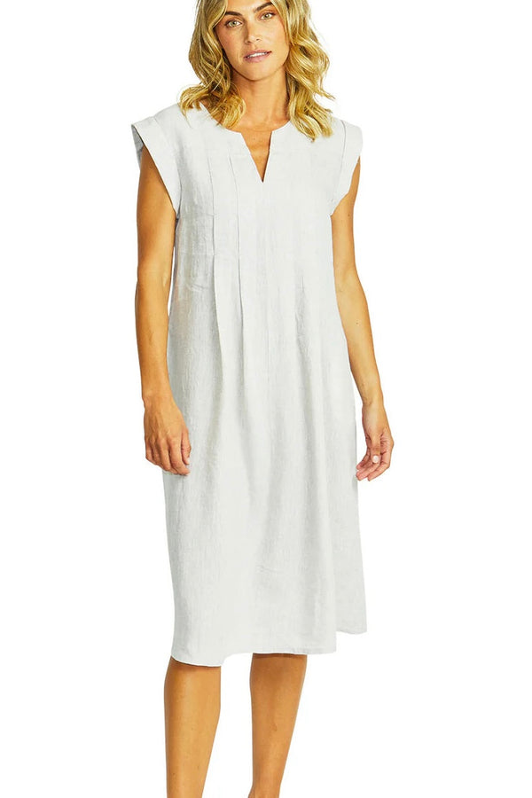 Ping Pong P575548 Maria Linen Pintuck dress - flax