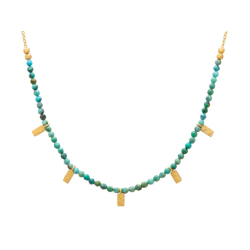 murkani turquoise choker in 18kt yellow gold plate