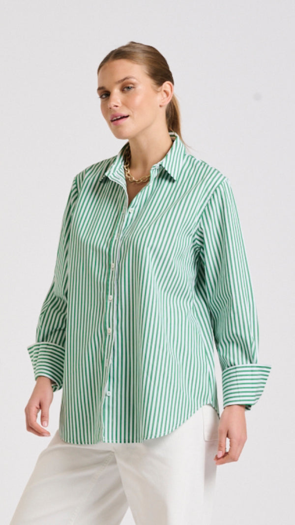 Shirty Elodie shirt - green stripe