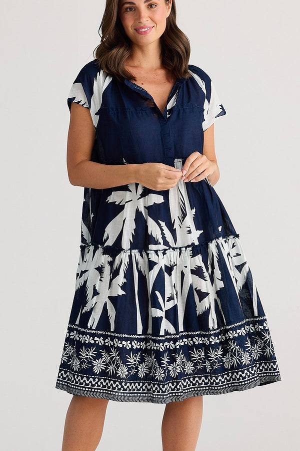 Holiday Village Dress 24079-1 - blue haven