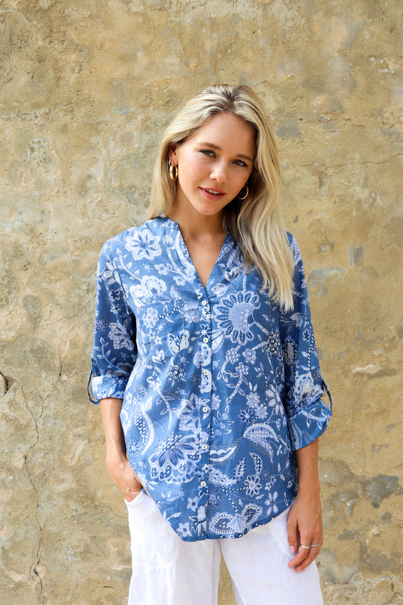 ivy & isabel caprice shirt seychelles print