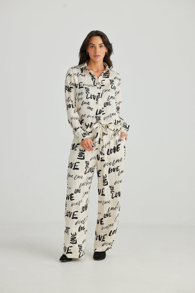 brave & true astrid pant love print