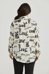 brave & true astrid shirt love print