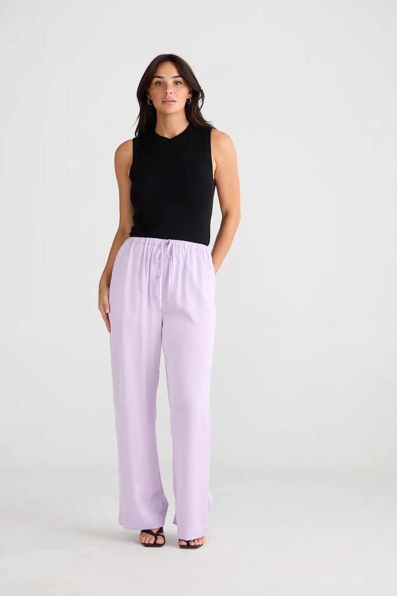 brave and true second valley pant lilac