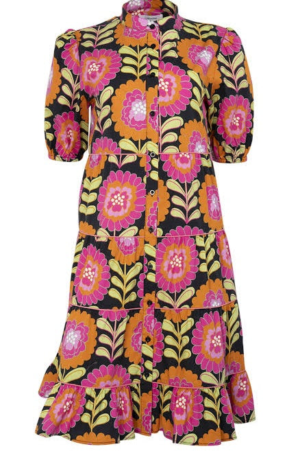 Alessandra Marcella Dress 1.277Q - viva black print