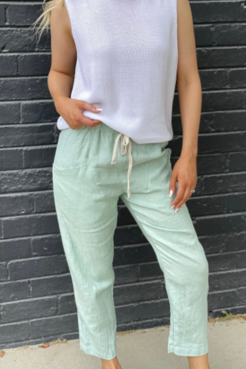 Little Lies Luxe Pants - mint