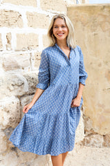 ivy & isabel claudia dress blue daisy print