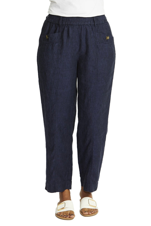 Ping Pong Ava Pull On Linen Pant - P575412 Navy