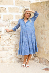 ivy & isabel claudia dress blue daisy print