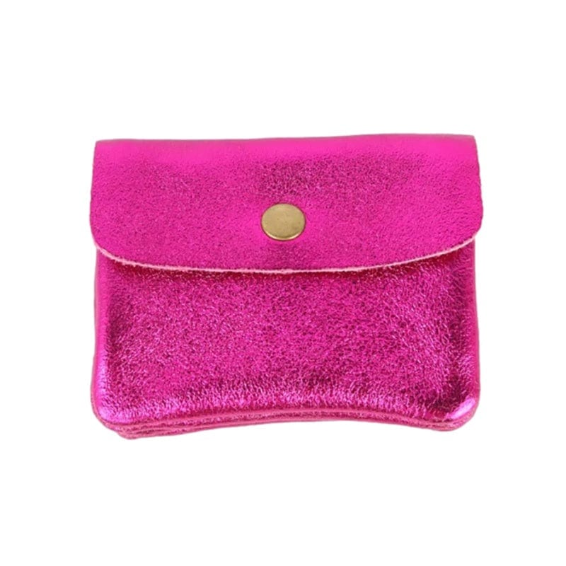 maison fanli coin purse metallic fuchsia