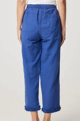 Cake Ruffle Capri pant 49023L - dark blue linen