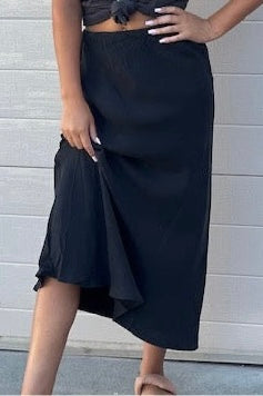 white closet cupro maxi skirt black