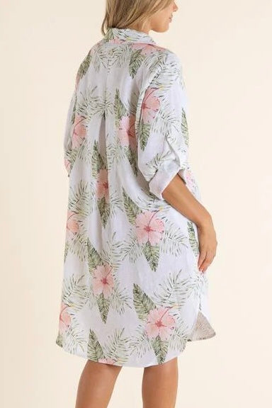 Two T's  2857 Tropical Print Shirt Dress - Tropical print