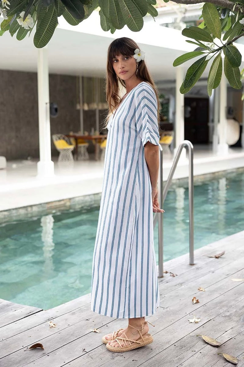 Humidity HS24410 Santos kaftan - blue stripe