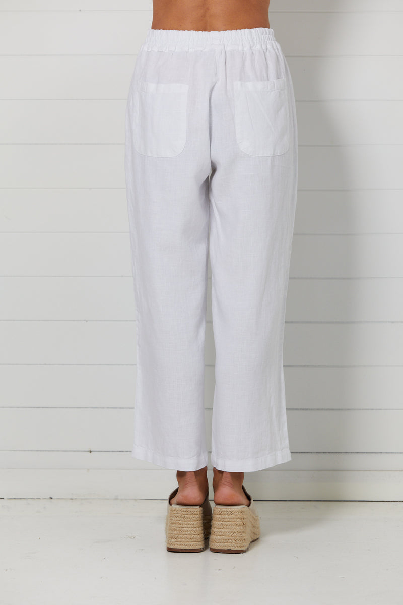 haris cotton regular fit linen pants white PNT-1718