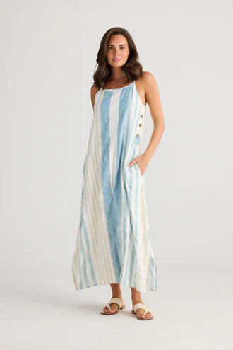 holiday cliffside maxi dress ocean stripe HC24041-2