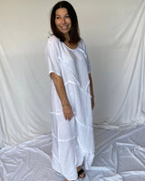 italian luxe longline maxi dress linen