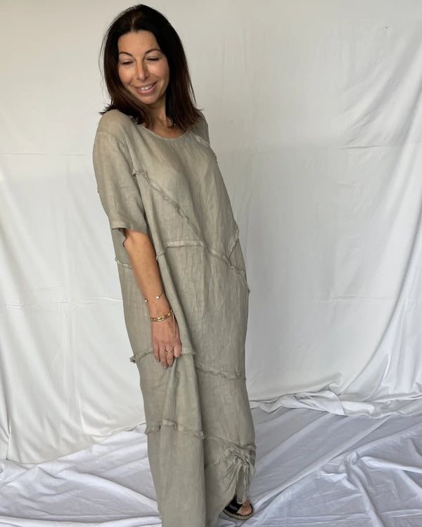 italian luxe longline maxi dress linen