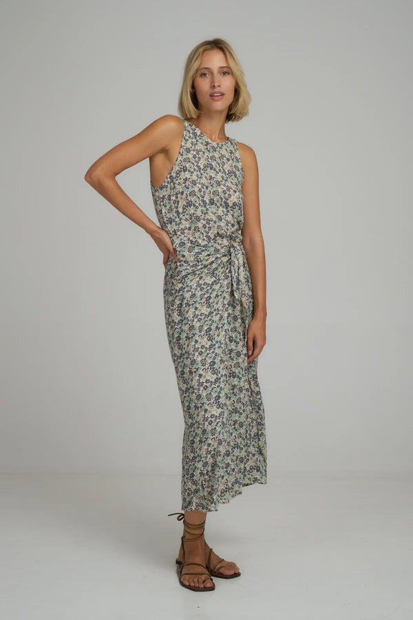 Lilya martini wrap dress - delphinium blue mint