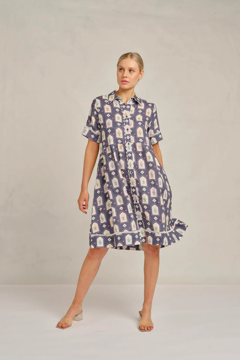 Alessandra Maxine Dress Luxe 1.412Q - eden navy print