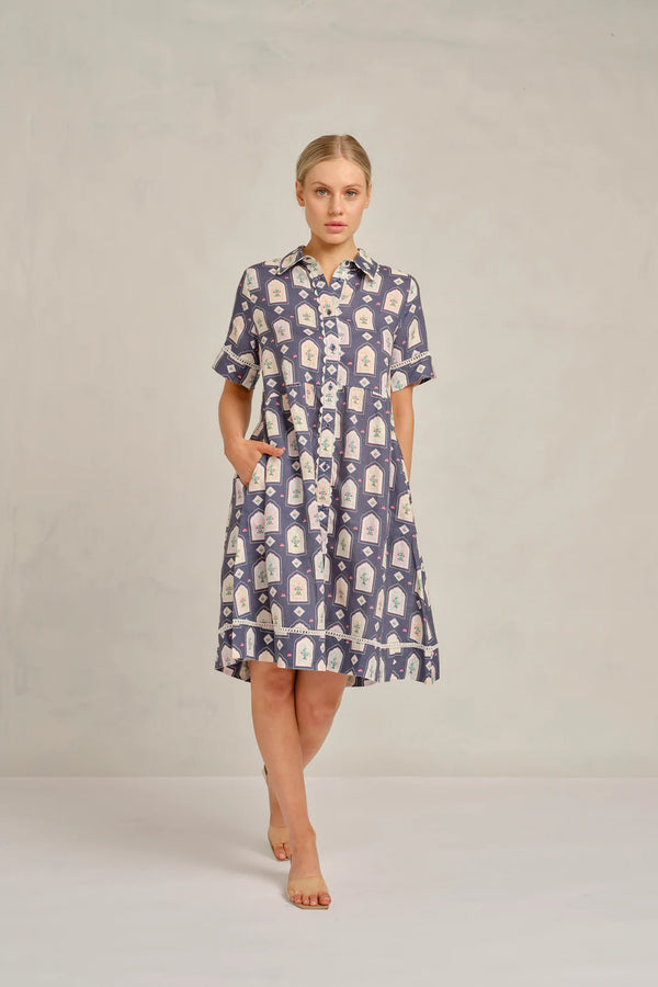 Alessandra Maxine Dress Luxe 1.412Q - eden navy print