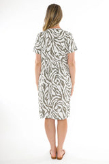 Jump Zebra Pattern Dress 576J5141A - white khaki