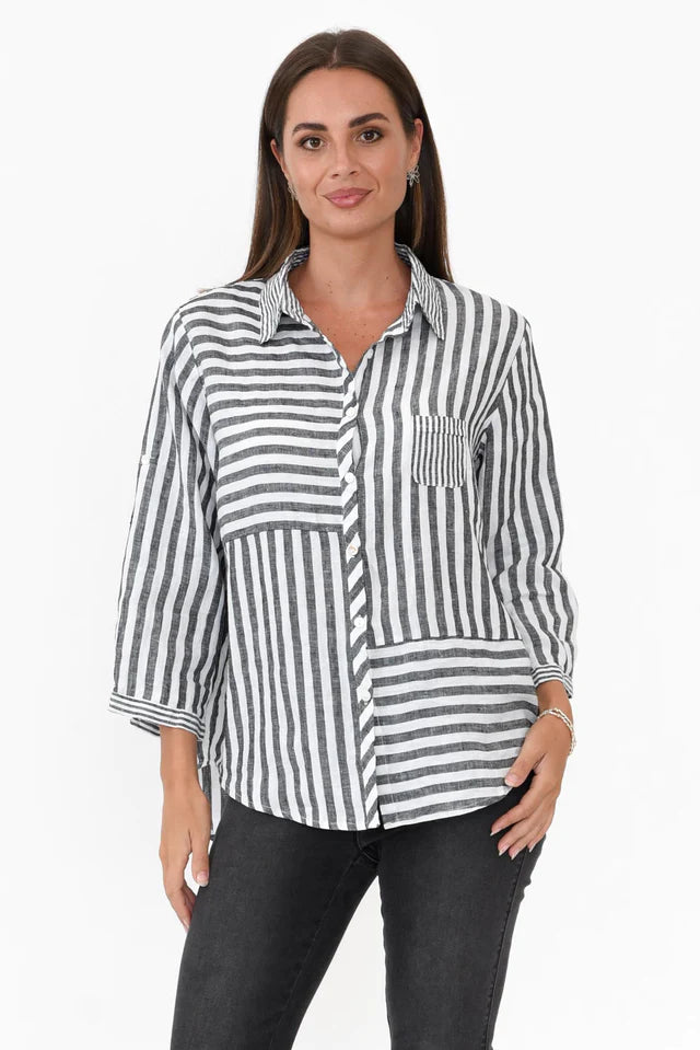 worthier the label linen stripe shirt 2312A - 4 colours – Ivy & Isabel