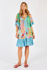 lulalife miranda shirred dress sea