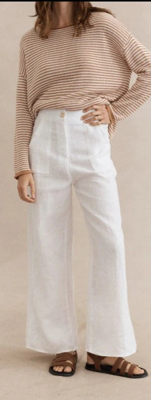 little lies jude linen pant white