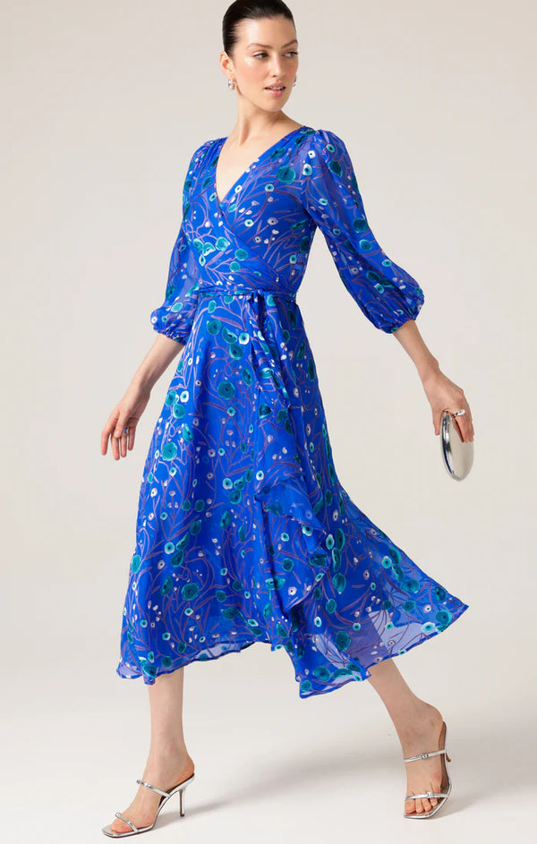 sacha drake bowerbird wrap dress periwinkle