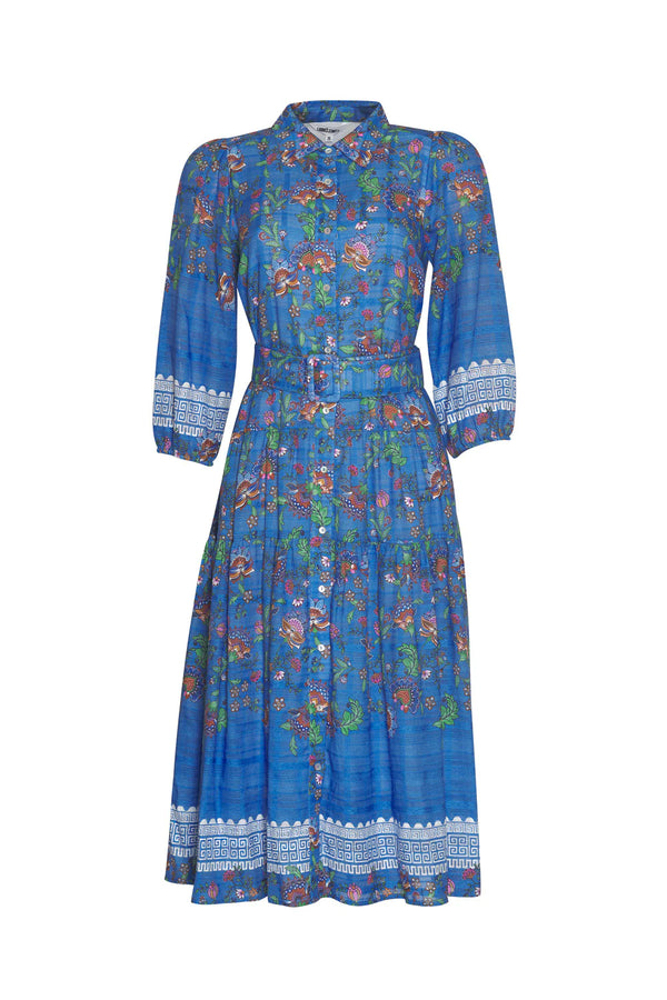 madly sweetly calliope shirt dress corfu blue