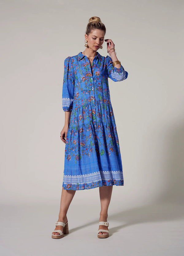 madly sweetly calliope shirt dress corfu blue