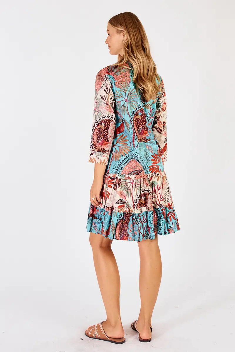 lulalife gina tuck dress multi