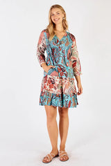 lulalife gina tuck dress multi